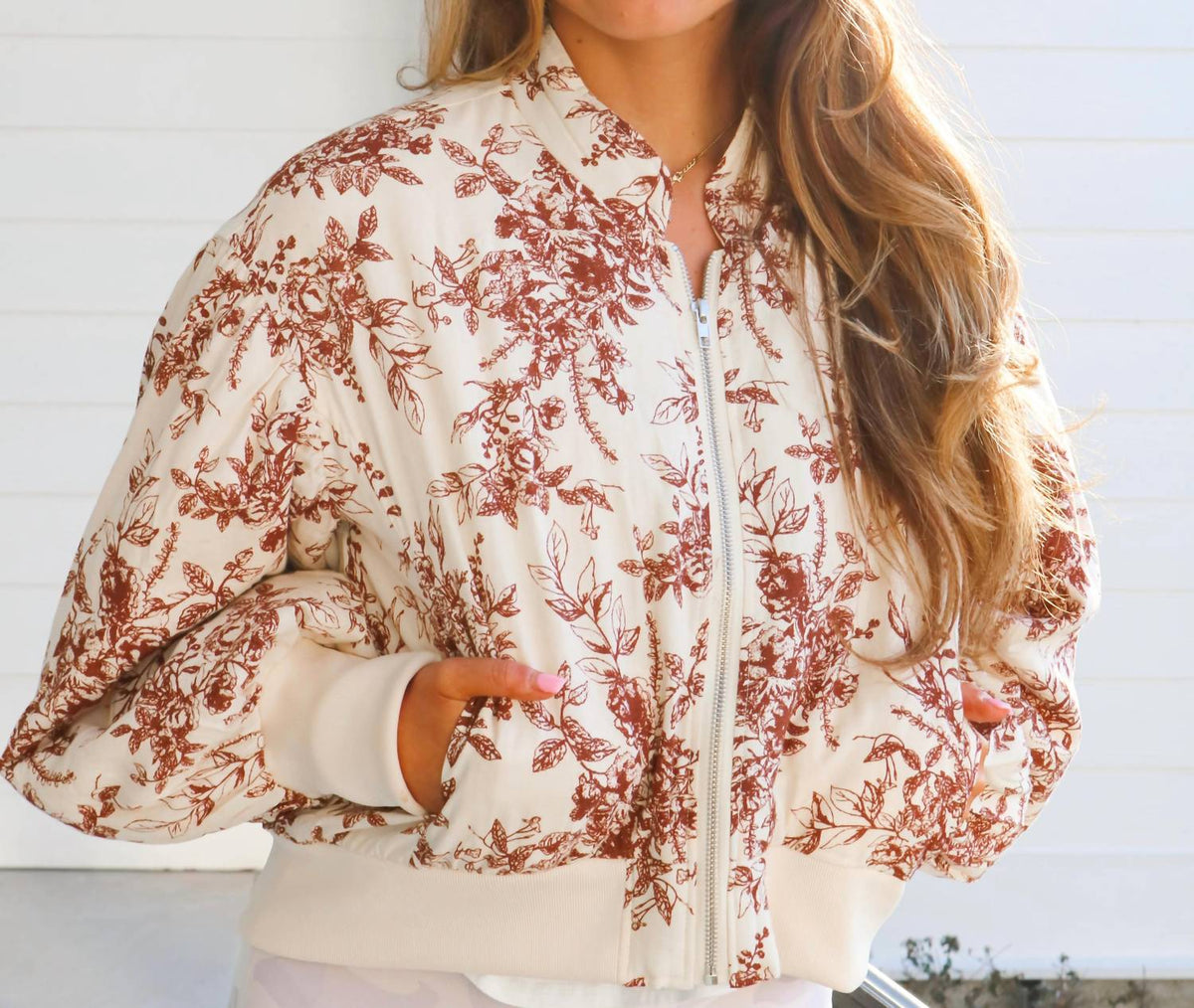 &Merci - Floral Print Bomber Jacket