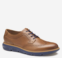JOHNSTON & MURPHY Men's Larkin Wingtip Oxfords in tan italian calfskin - men's shoe