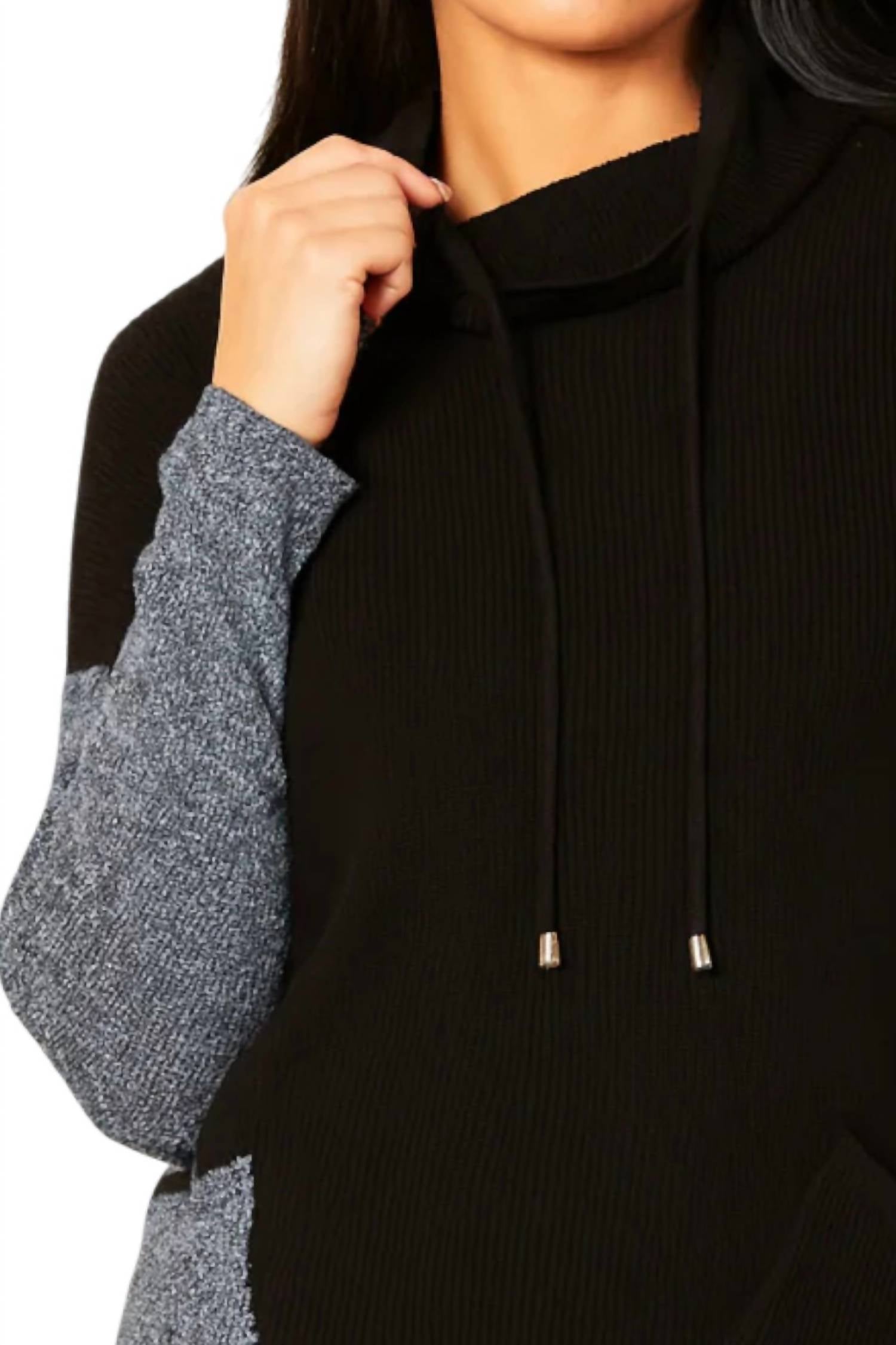 French Kyss - Drawstring Cowl Neck Sweater