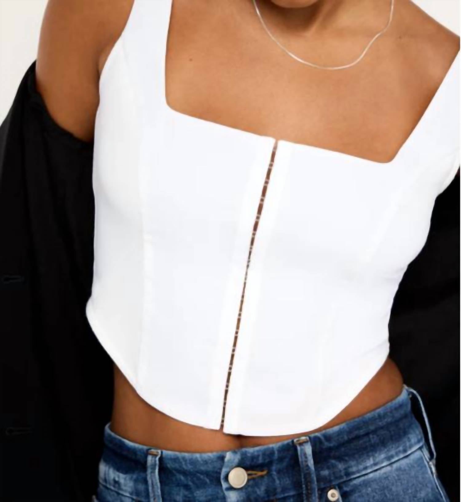 Good American - Poplin Hook Corset Top