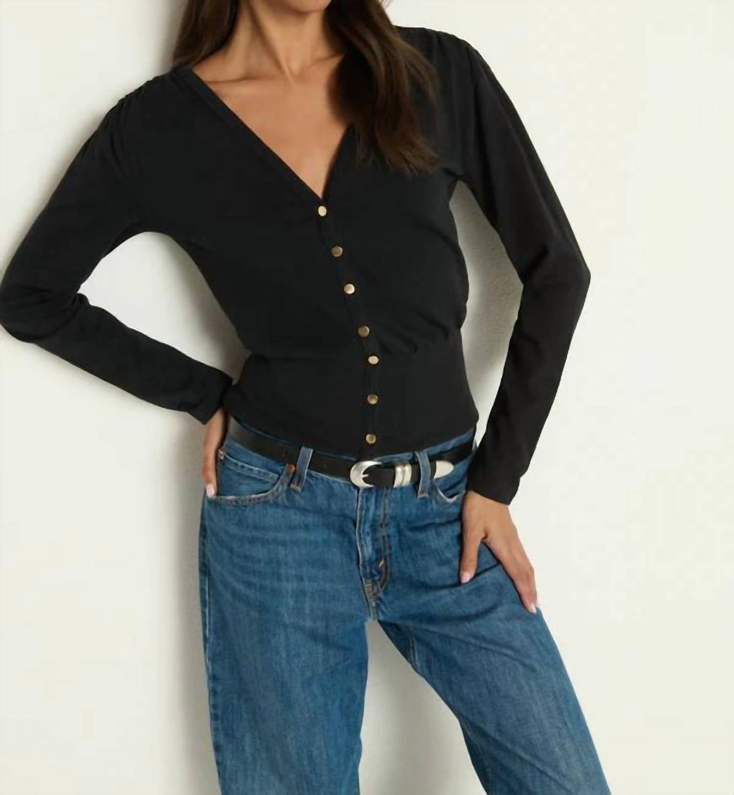 Nation LTD Women's Colette Cardigan in black - women's cardigan