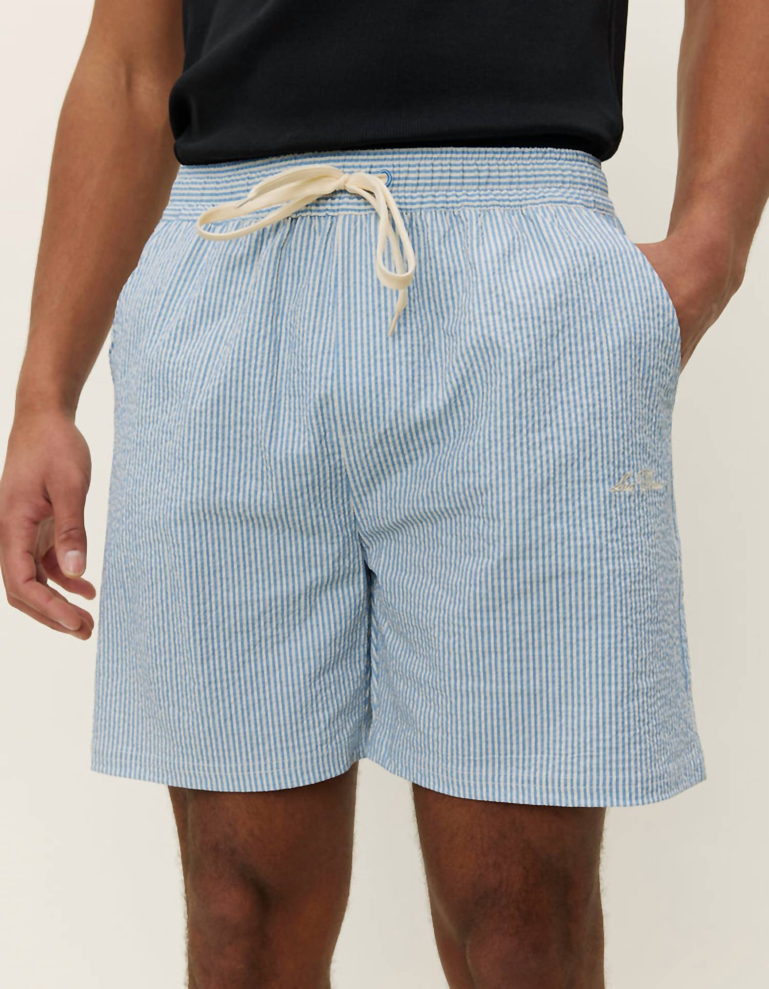 Les Deux - Stan Stripe Seersucker Swim Shorts