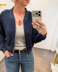 Lamade - Knit Style Zip Up Bomber Jacket