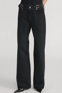 FRAME O-ring Stroll Relaxed Wide-leg Jeans in sutro - women's jeans - alternate view