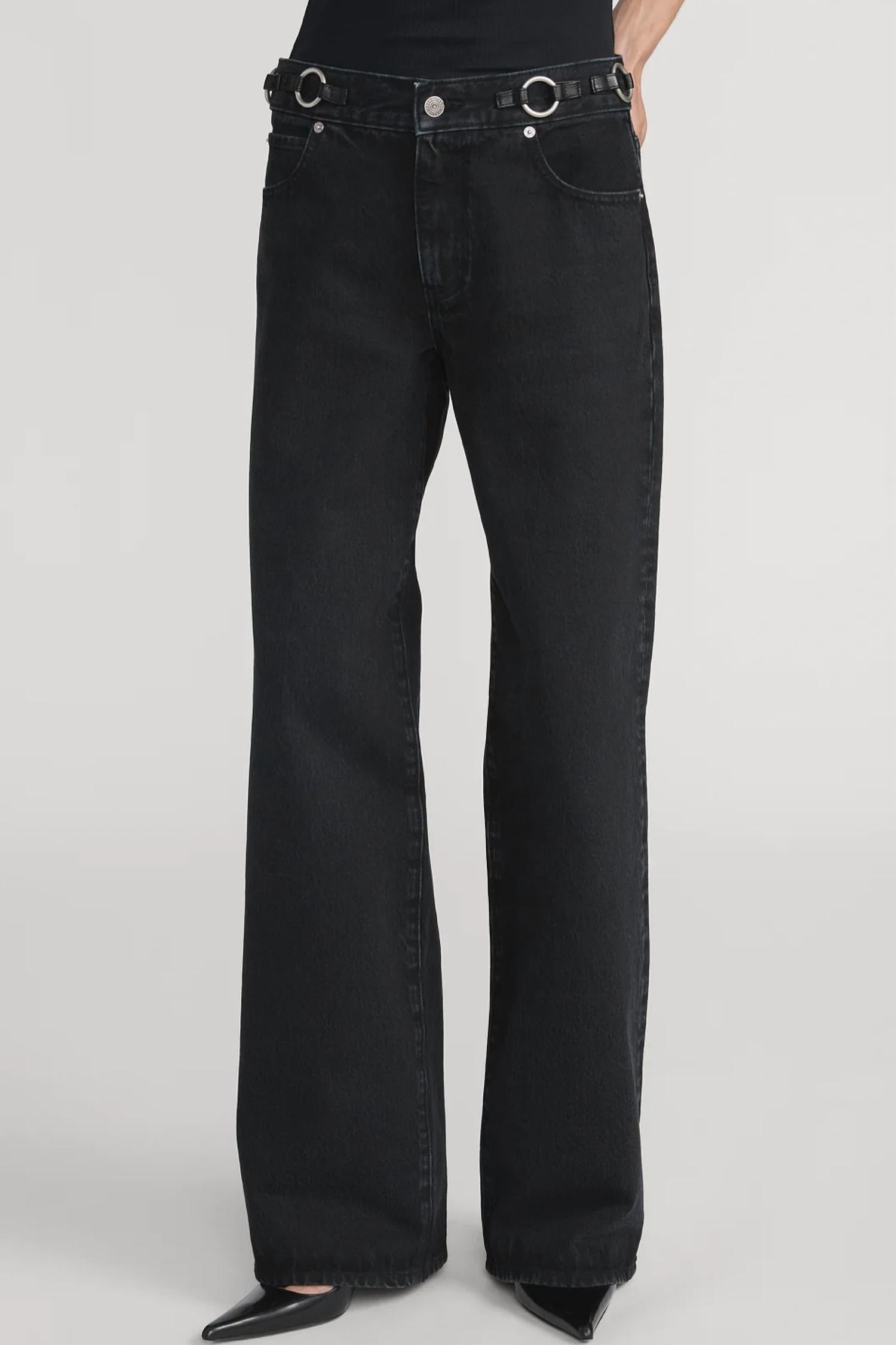FRAME O-ring Stroll Relaxed Wide-leg Jeans in sutro - women's jeans - alternate view