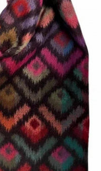 V. FRAAS Women's Peacock Feathers Cashmink Scarf in bristol black - women's scarf - detail view