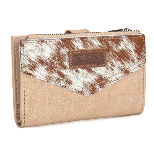Wrangler - Genuine Hair-On Cowhide Card Holder Bi-Fold Wallet
