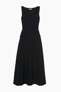 Ulla Johnson Vivi Sweetheart Neckline Midi Dress in noir 1 - women's dress - alternate view