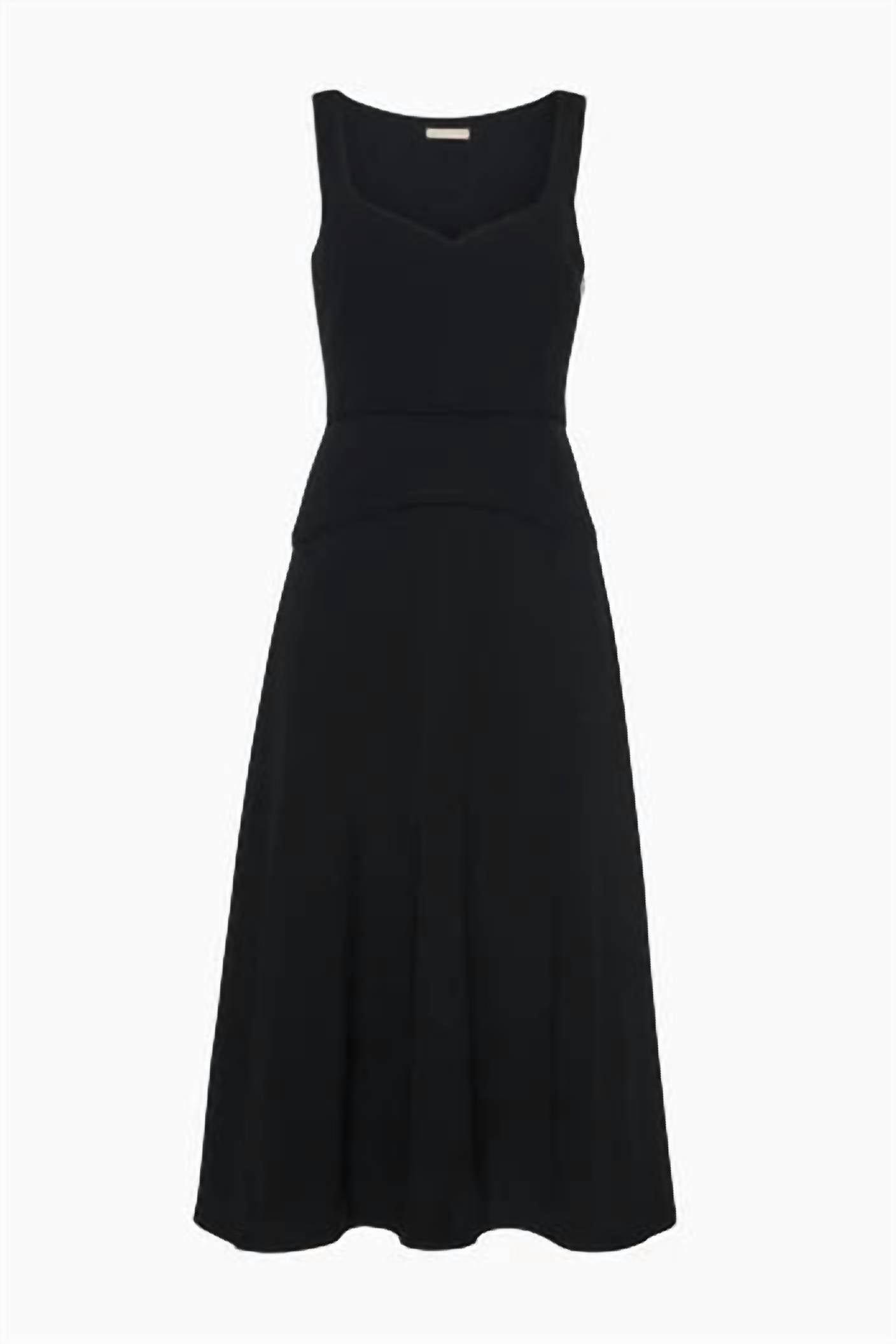 Ulla Johnson Vivi Sweetheart Neckline Midi Dress in noir 1 - women's dress - alternate view
