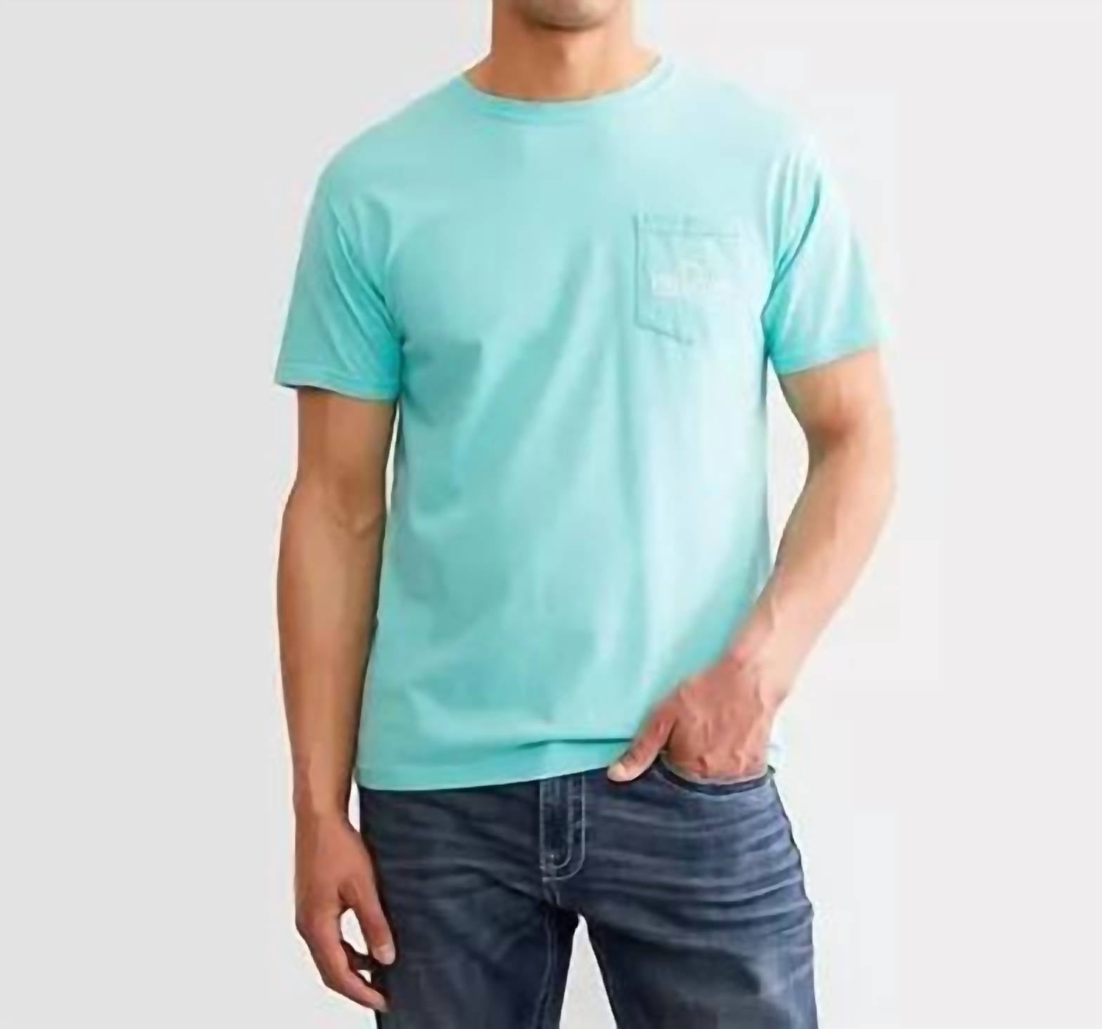 Fieldstone Beach Bum Tee in turquoise - men's long sleeve top