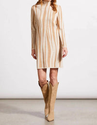 Tribal - Fannie Funnel Neck Jacquard Mini Sweater Dress