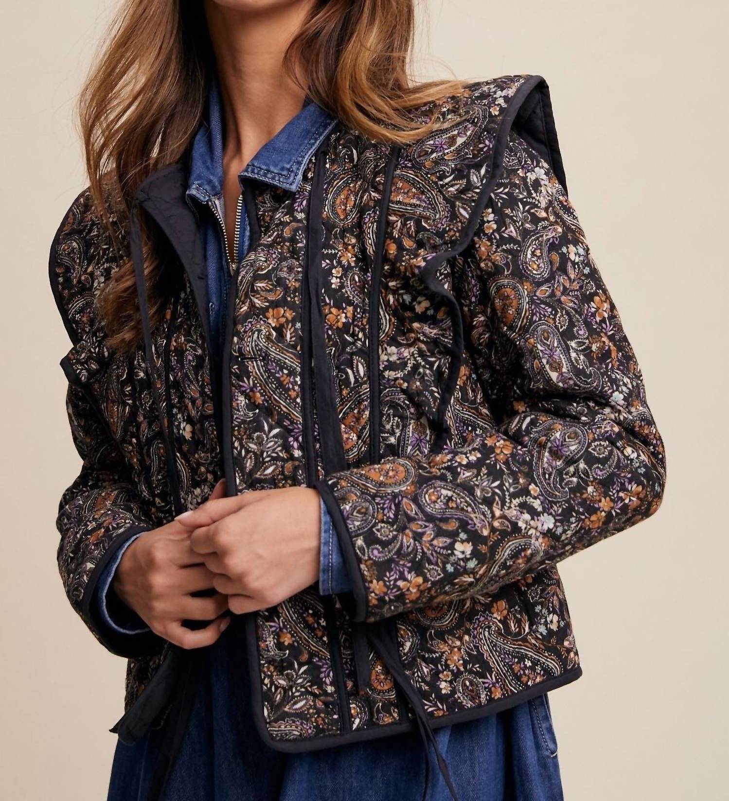 Listicle - Paisley Print Quilted Jacket