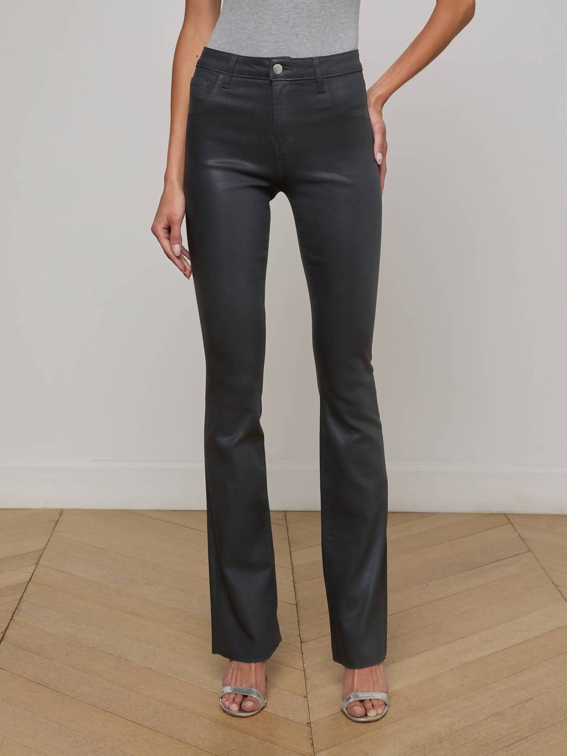 L'Agence - Ruth Coated Straight Leg Jean