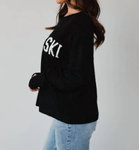 Panache Apres Ski Sweater in black - women's cardigan - alternate view