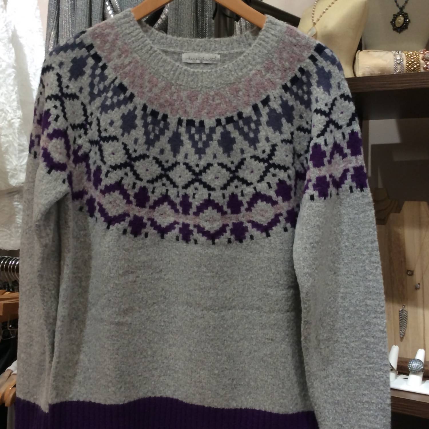 Keren Hart - Jacquard Knit Pullover Sweater