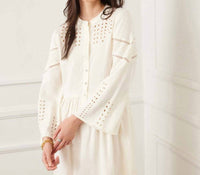 Karen Kane - Flare Sleeve Embroidered Tiered Dress