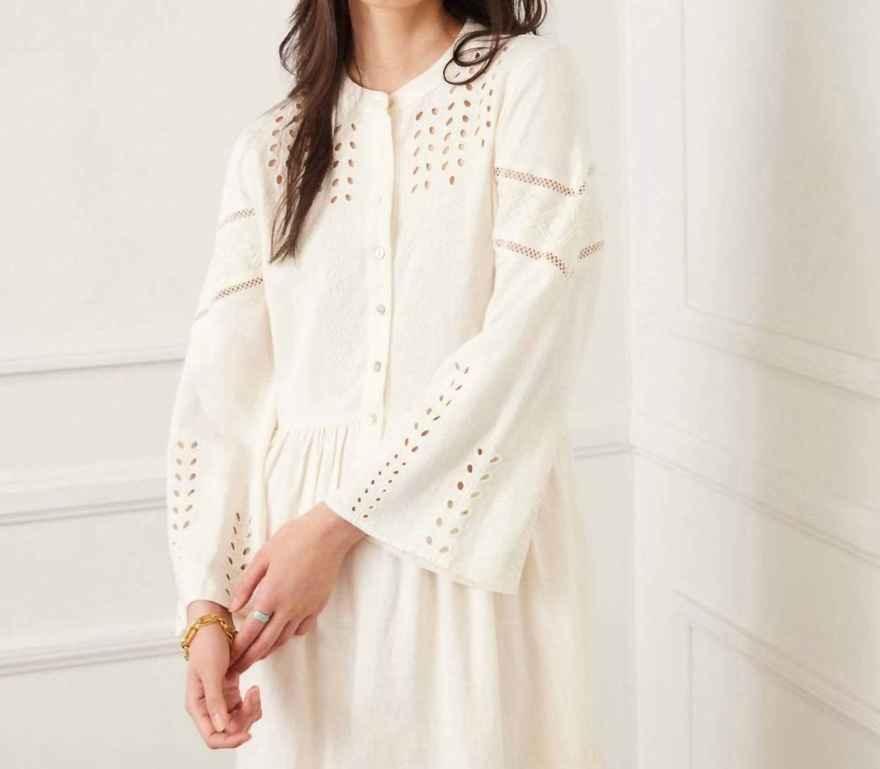 Karen Kane - Flare Sleeve Embroidered Tiered Dress