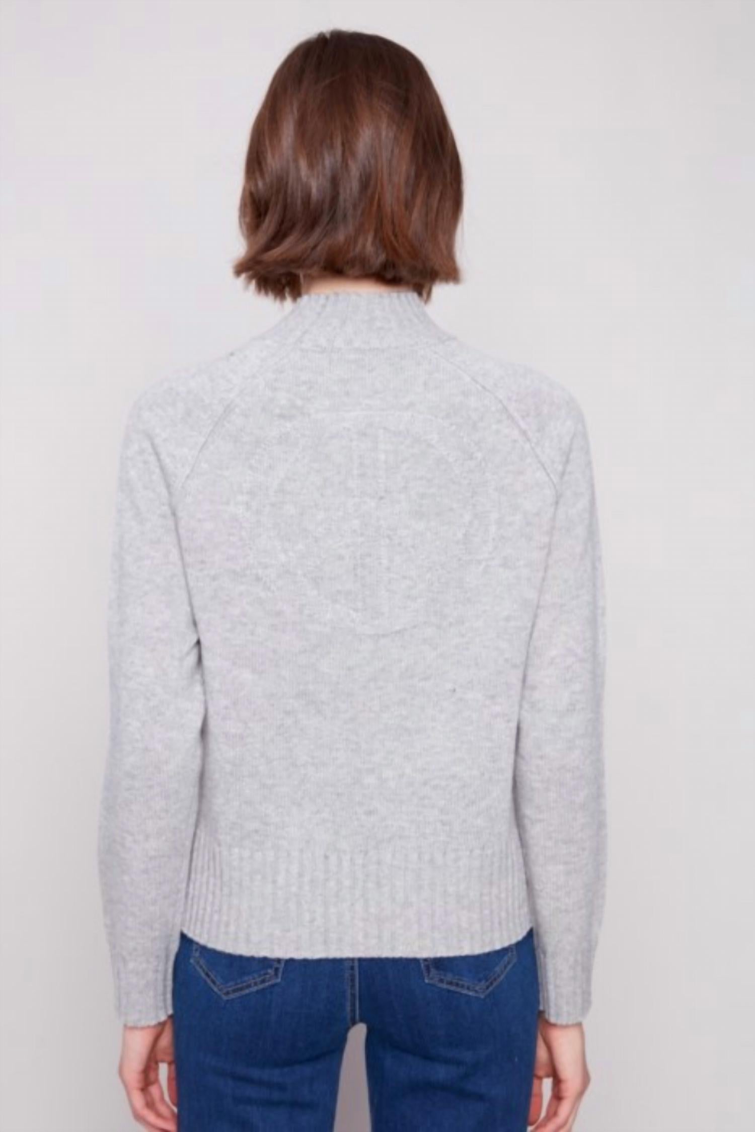 Charlie B - Raglan Long Sleeved Mock Neck Sweater