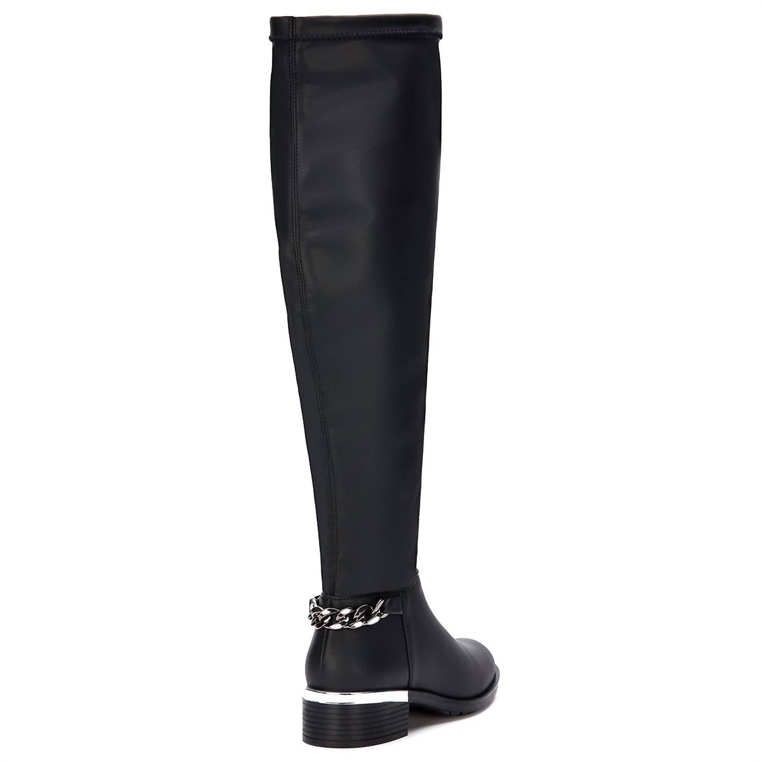 Andrea - Women's Tall Riding Boots With Chain Accent