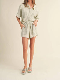Miou Muse - Anais Double Gauze Relaxed High Waisted Shorts