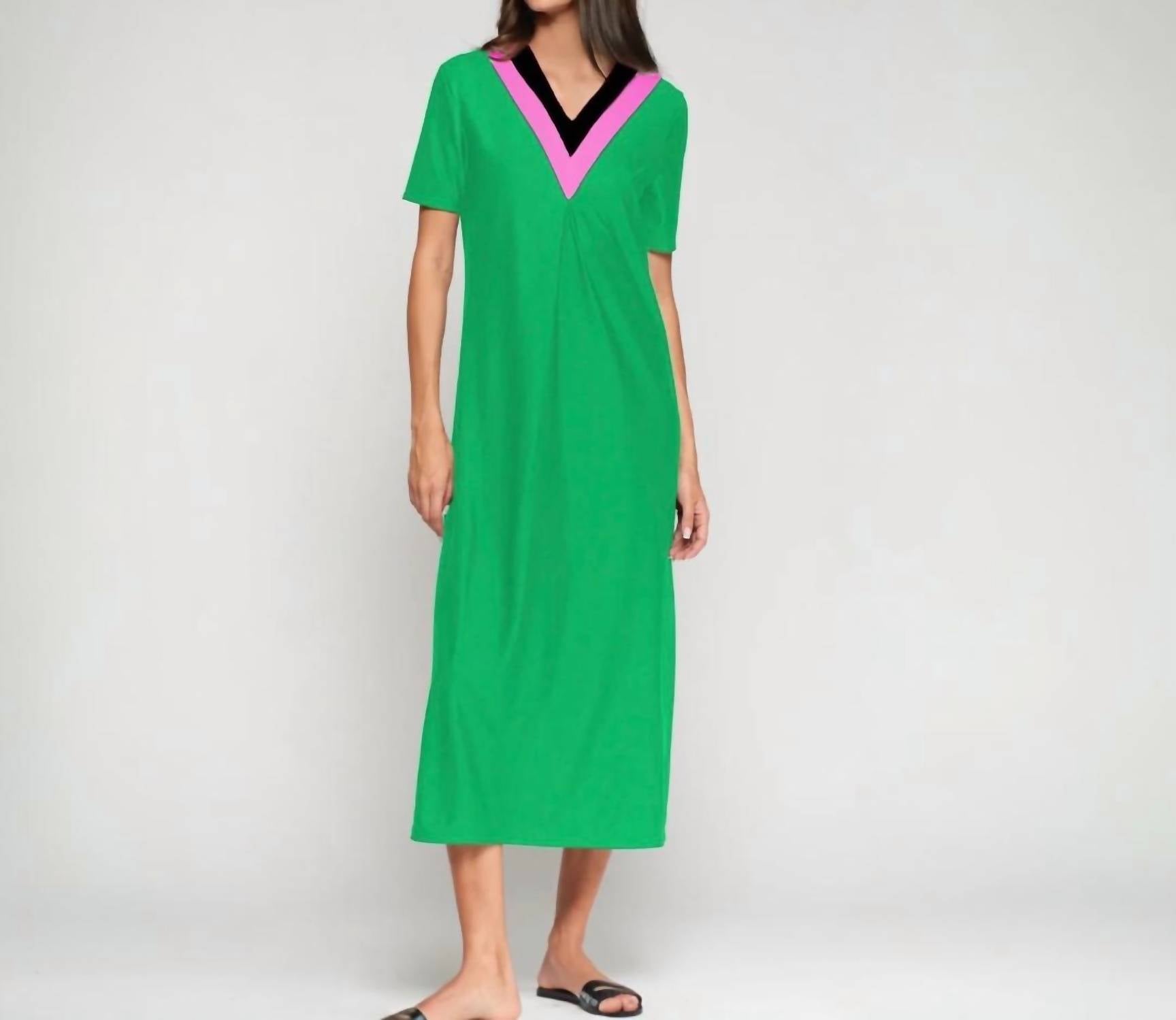 Vilagallo Punto Fluido Dress in green - women's dress