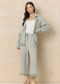 Vintage Havana - Drapey Linen Button Down Top