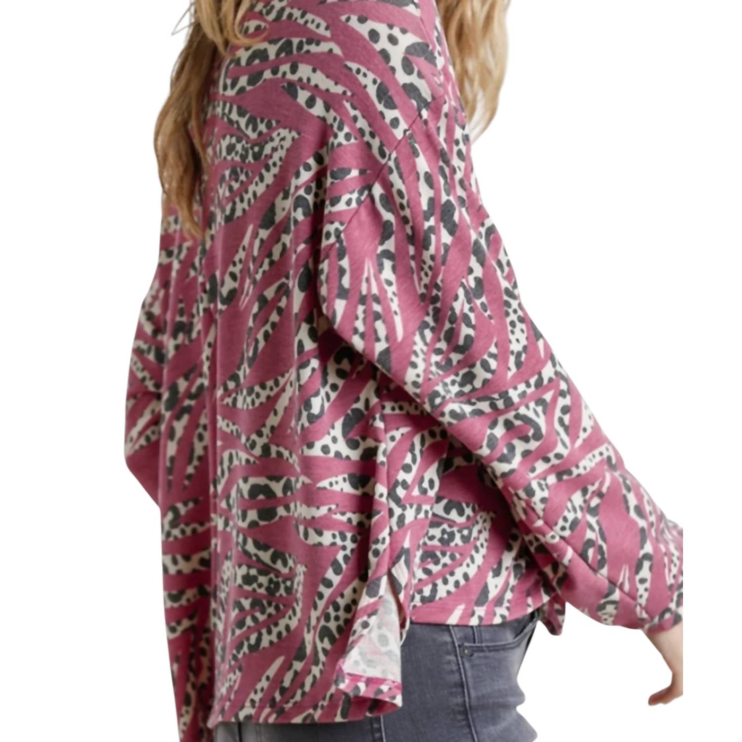 Umgee - French Terry Animal Print Top