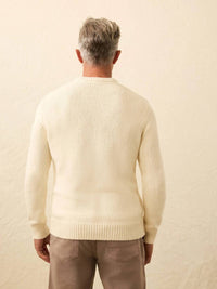 Faherty Heirloom Crewneck Sweater in bone - men's sweater - alternate view