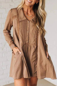 Lovesoft - Peter Pan Collar Mini Shirt Dress