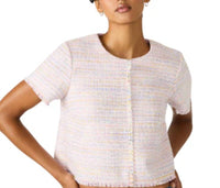 STEVE MADDEN Addie Top in blush plaid - women's blouse
