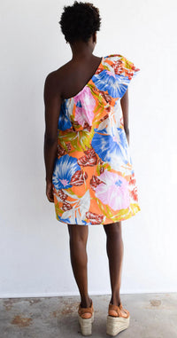 Never A Wallflower - One Shoulder Mini Dress
