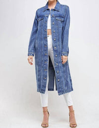 Blue Age - Long Trench Coat Jean Jacket