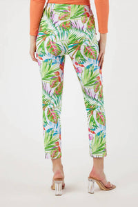 Robell - Tropical Palm Leaves Print Lena Slim Pant