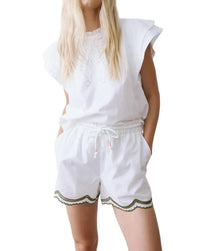 Melissa Nepton - Neve Curved Hem With Scalloped Edge Shorts