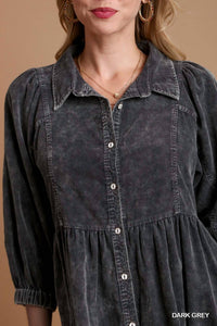 Umgee - Corduroy Mineral Wash Mini Dress