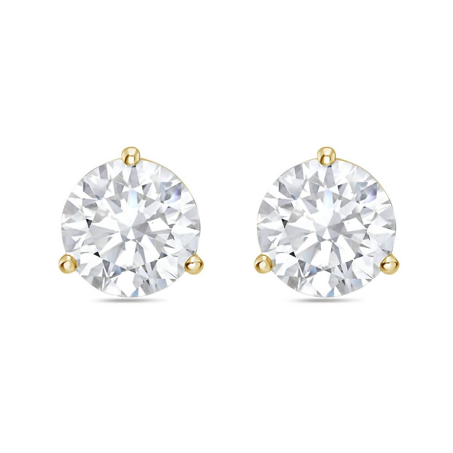 Diana M Jewels - 10.00 Cts Lab Grown Diamond Round Studs Earrings In 3 Prong