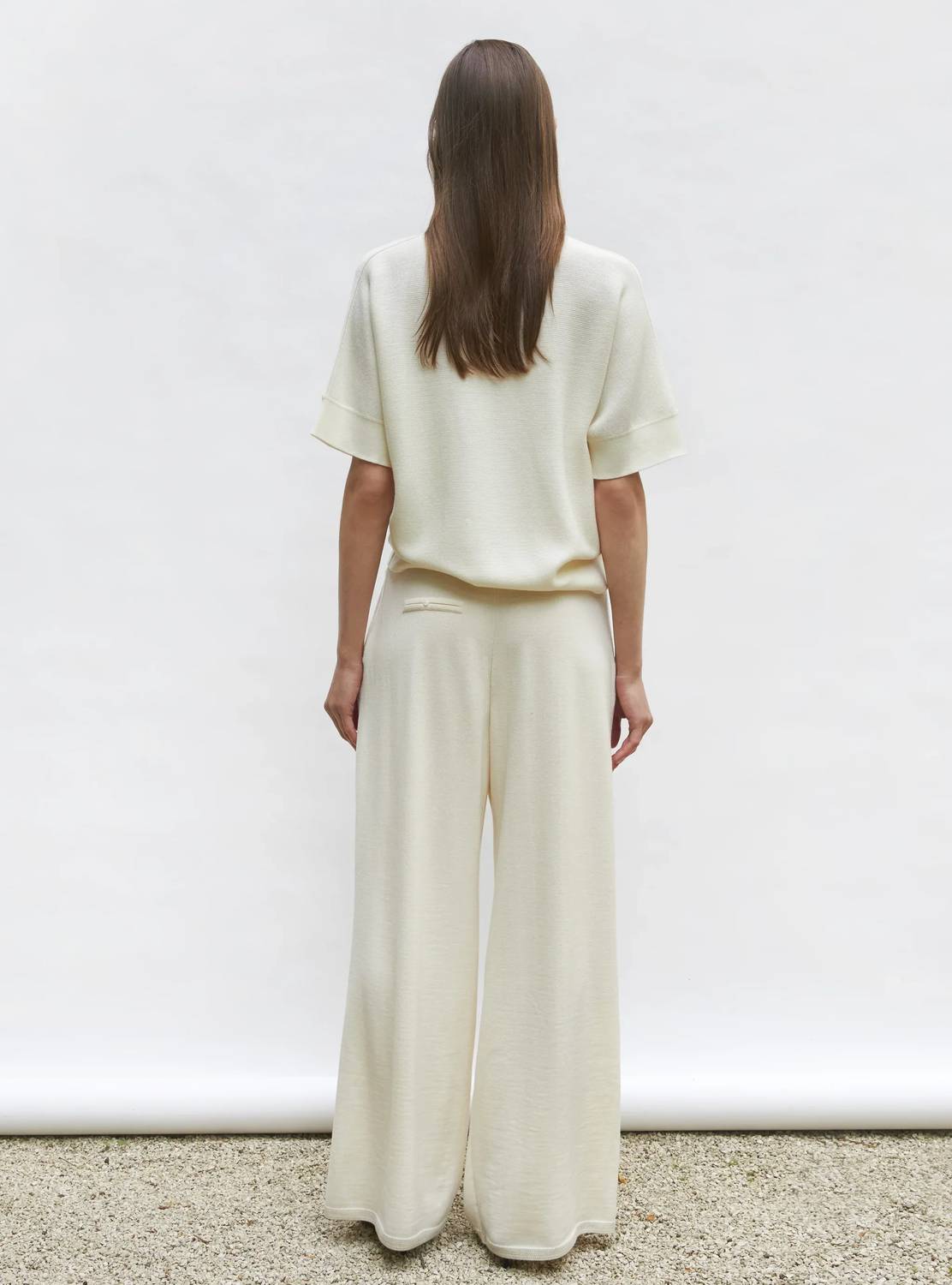 Molli - Rickrack Collar Loose-fitting Knit Top