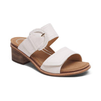 Aetrex Women's Tatiana Block Wedge Sandals in ivory - women's sandal