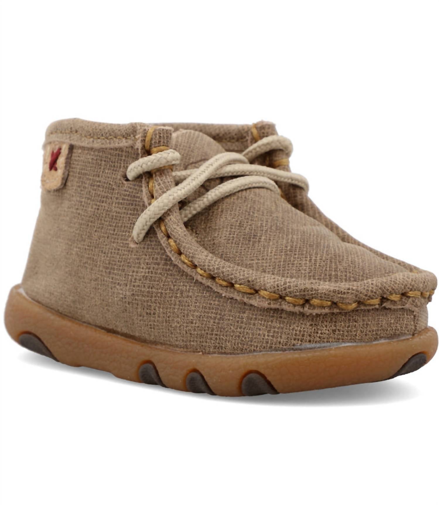 TWISTED X Kid's Chukka Driving Moc Shoes in dusty tan - kids' sneaker