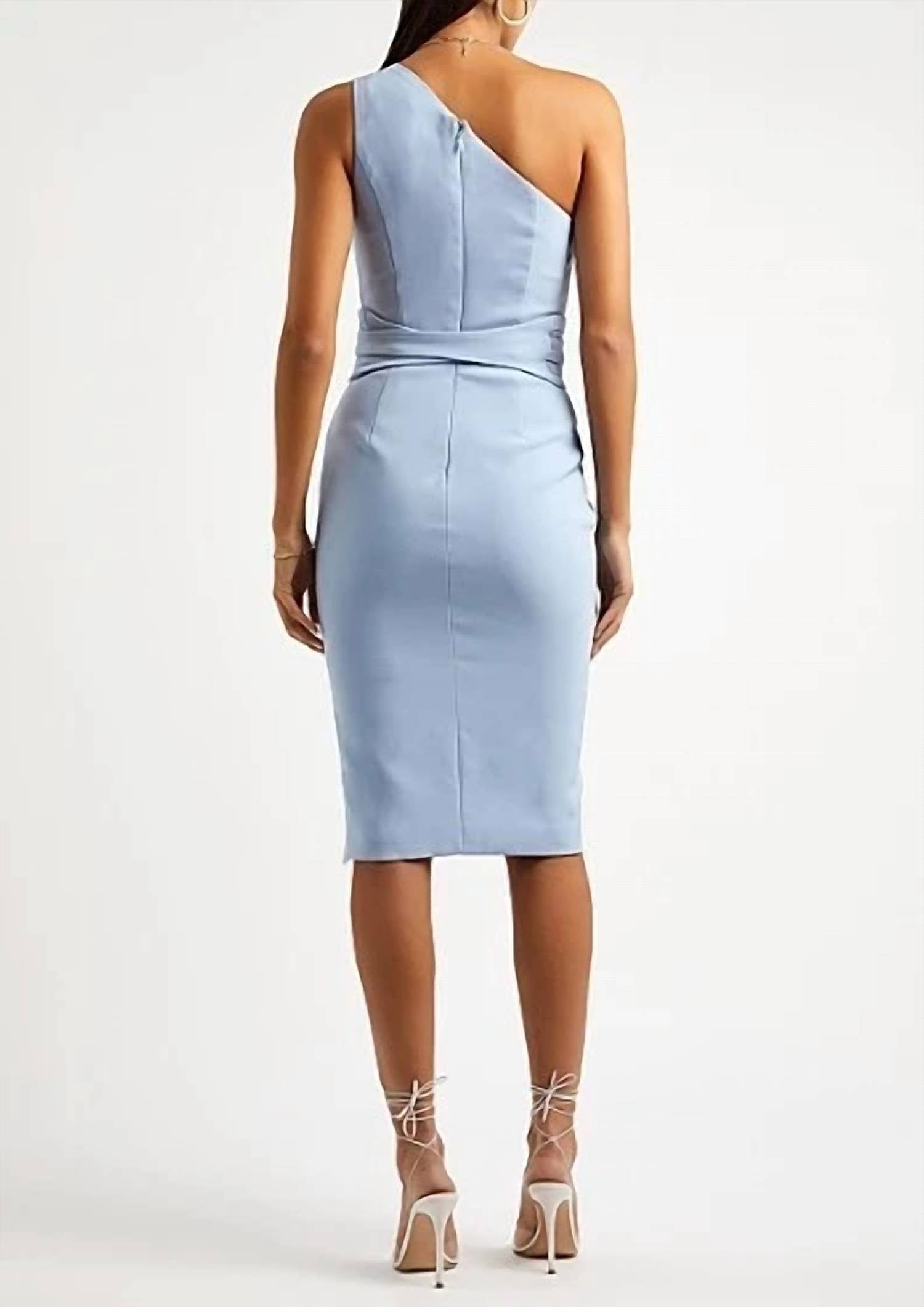 Lavish Alice - Origami One-shoulder Midi Dress