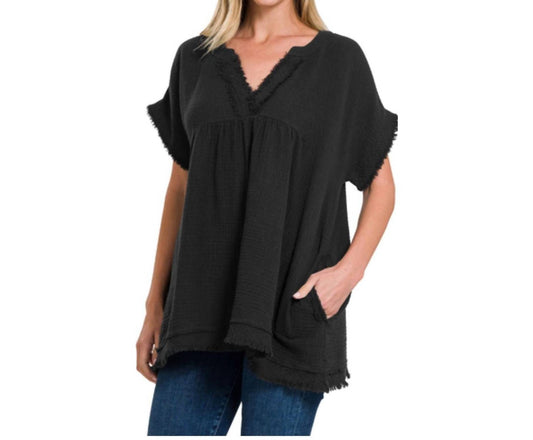 Zenana - Danica Cotton Gauze Top