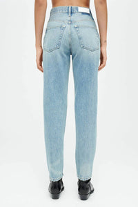 Re/Done - Taper High Rise Ankle Straight Jeans