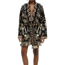 Alanui - Lush Nature Foulard Cardigan in Black Sandstorm