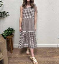 Wishlist - Lightweight Everyday Gingham Tiered Midi Dress