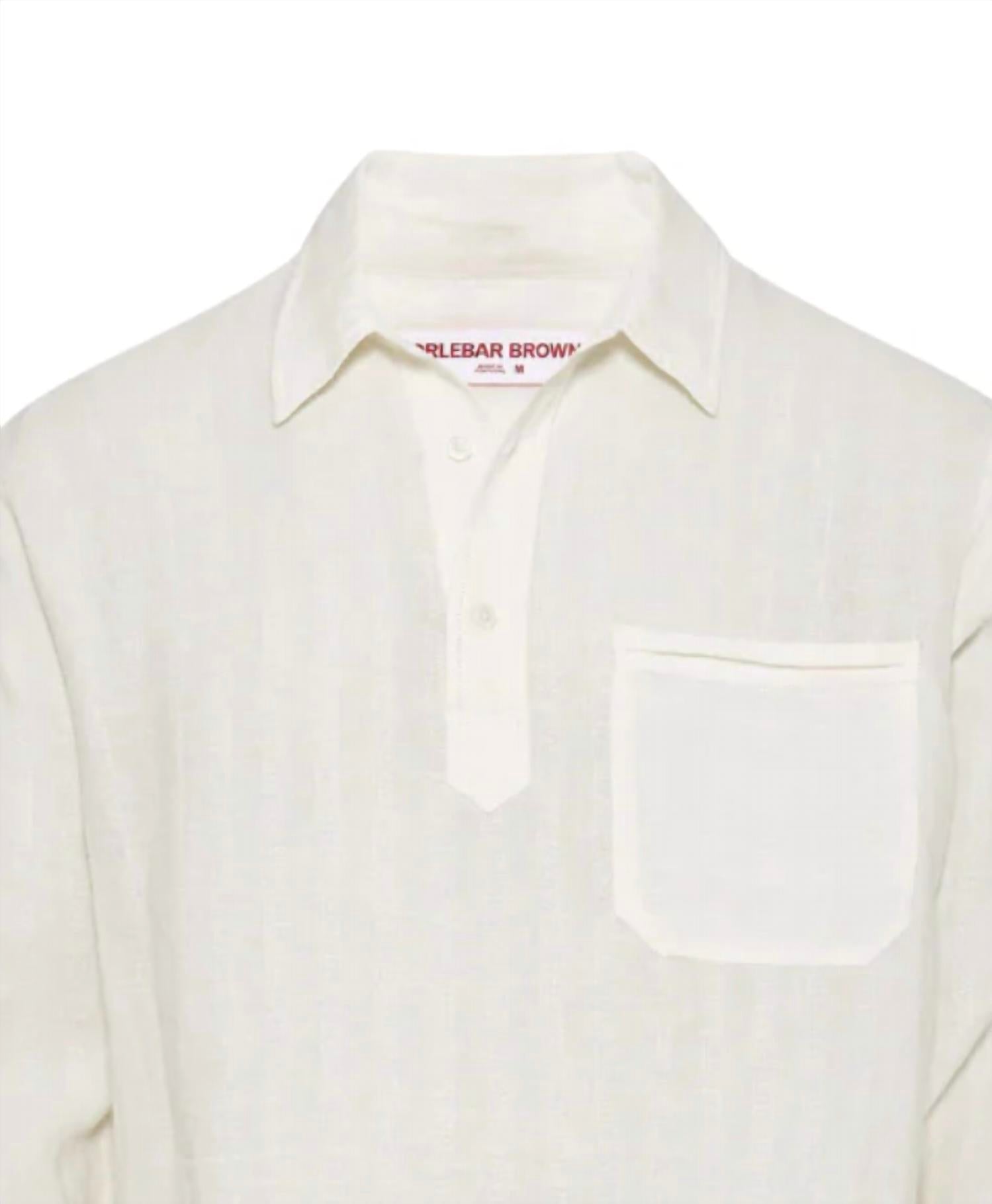 Orlebar Brown - Men's Shanklin Linen Stripe Long Sleeve Shirt