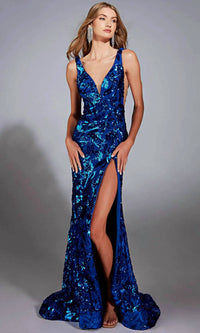 Alyce Paris - Halter Sequin Fitted Gown