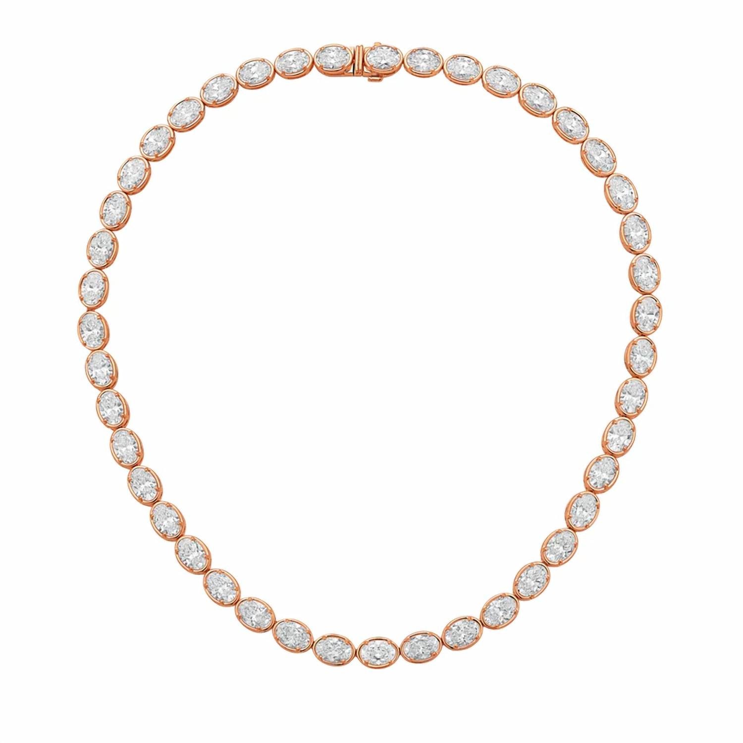 Diana M Jewels - Women's Oval Lab-Grown Diamond Pendant Necklace (70.00 Ct) - Signature