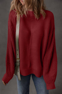 Little Daisy Closet Dahlia Front Seam Detail Sweater in red - women's sweater