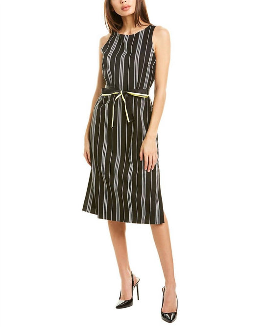 Vince Camuto - Striped Side Slits Midi Dress