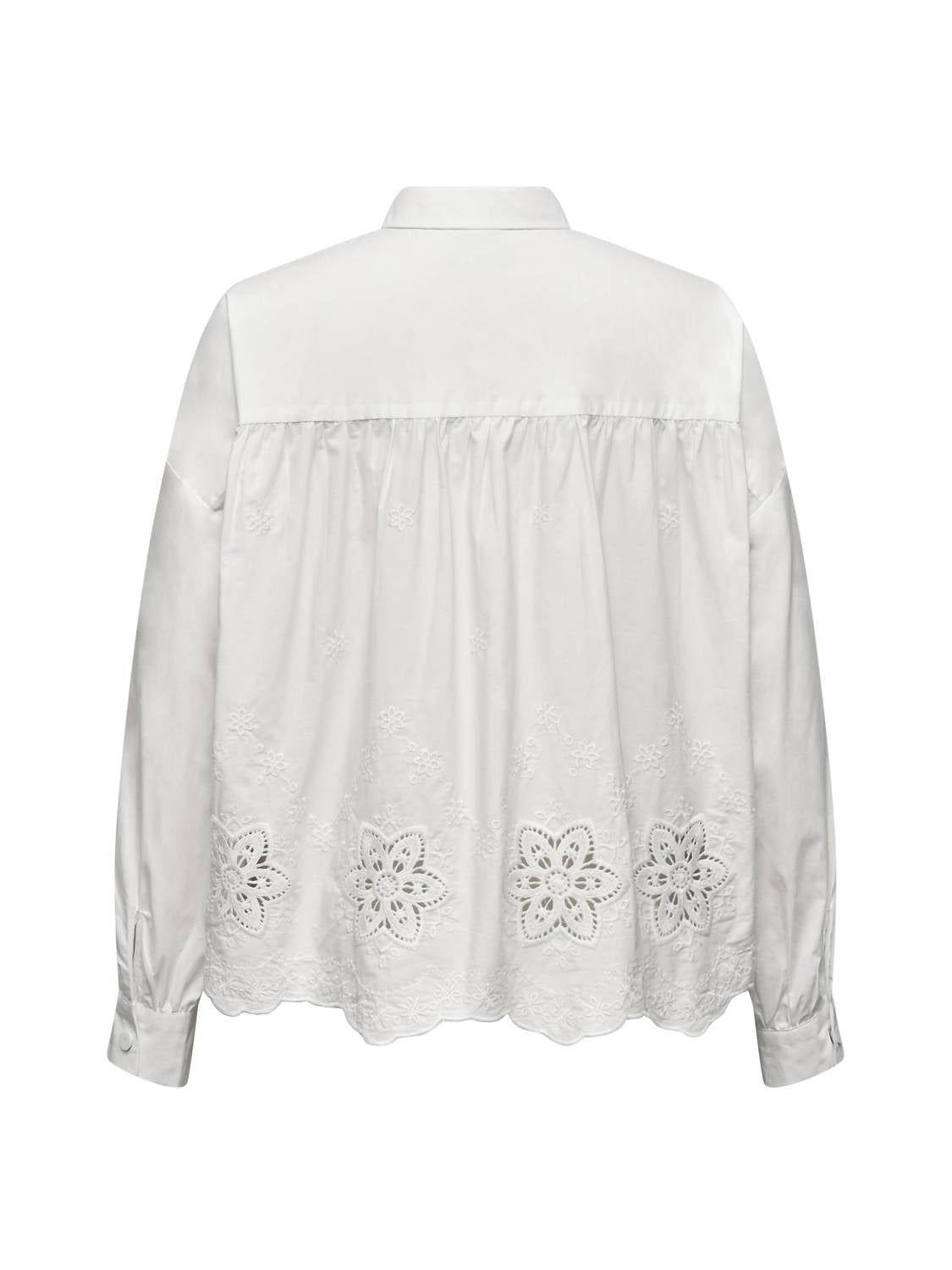 Nu Denmark - Women's Scalloped Edge Lace Back Button Down Shirt